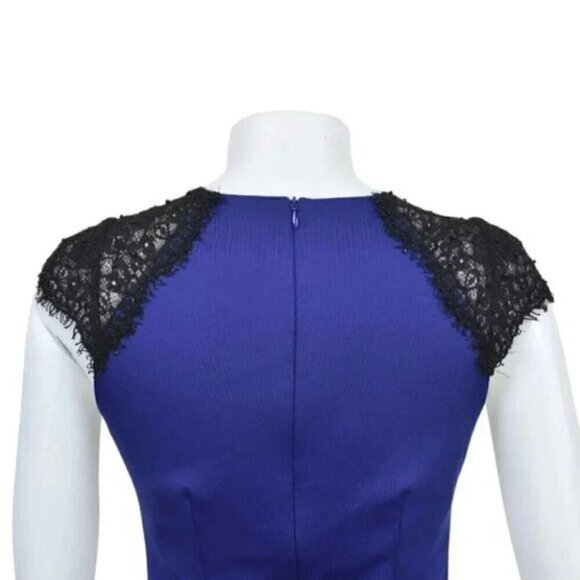 JS Boutique Sheath Dress Lace Beaded Sleeves Purple Black Size 4 - Picture 7 of 10